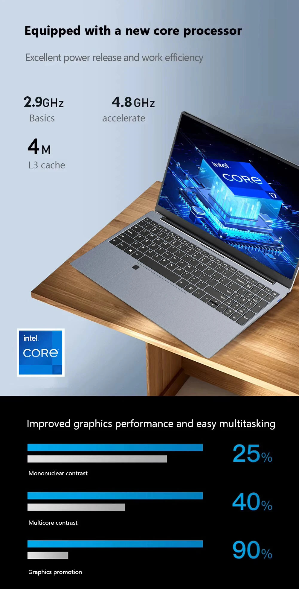 2026 15.6" Windows 11 Pro Laptop Computer Intel Core i9 10980HK 16GB 1TB Laptops Office Computer Fingerprint Unlock Notebook PC