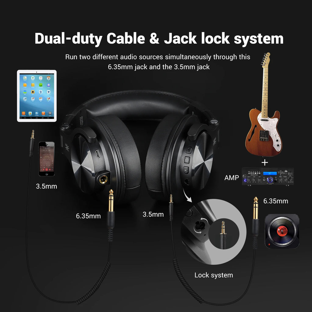 A70 Headset Super Bass 650mAh Battery Noise Canceling 40mm Driver Headphone Detachable Cable Over Ear DJ Headphone  Professional