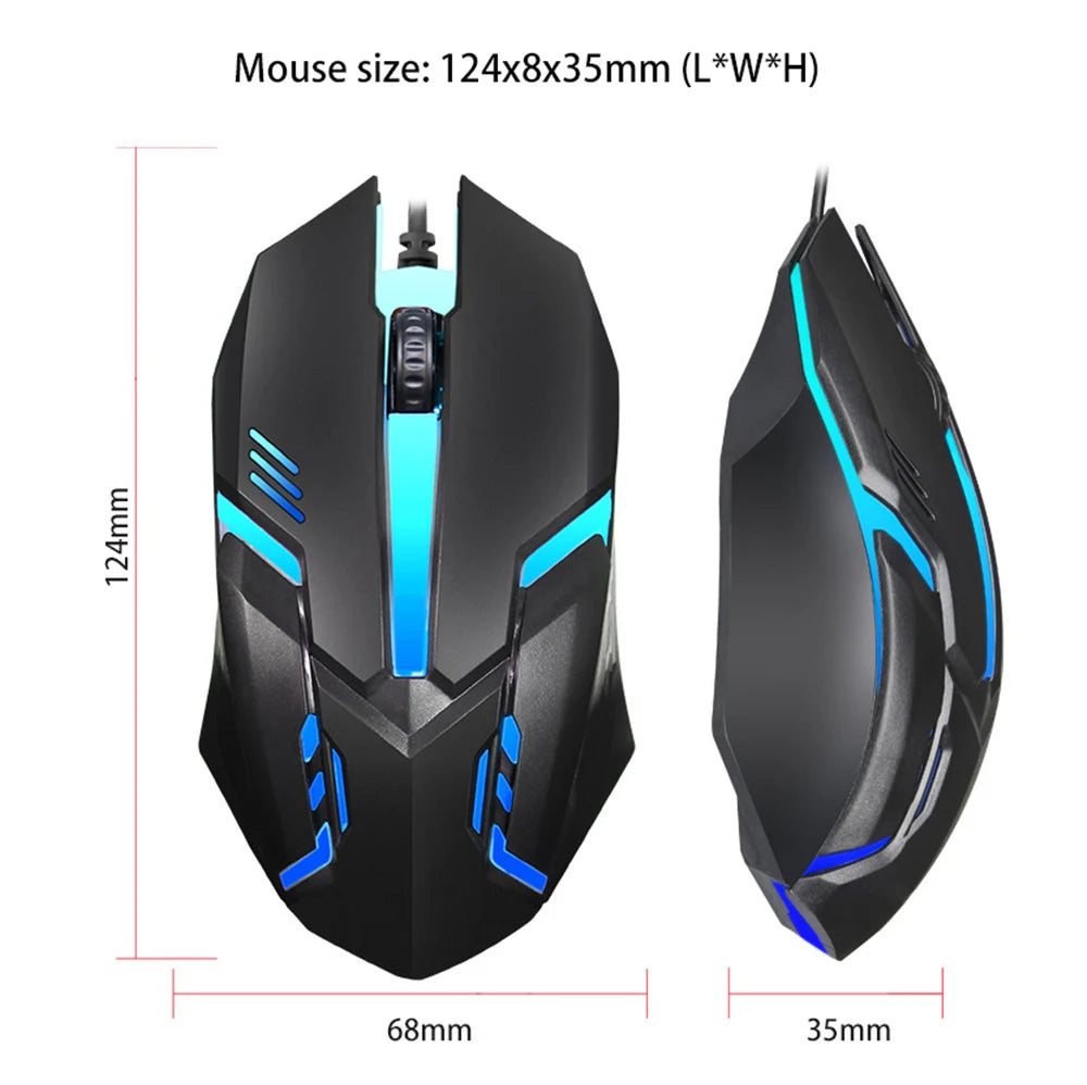 Esports USB Wired Mouse, Colorful LED Gaming Mouse, Wired Optical Mouse, Suitable for Desktop and Laptop Computers