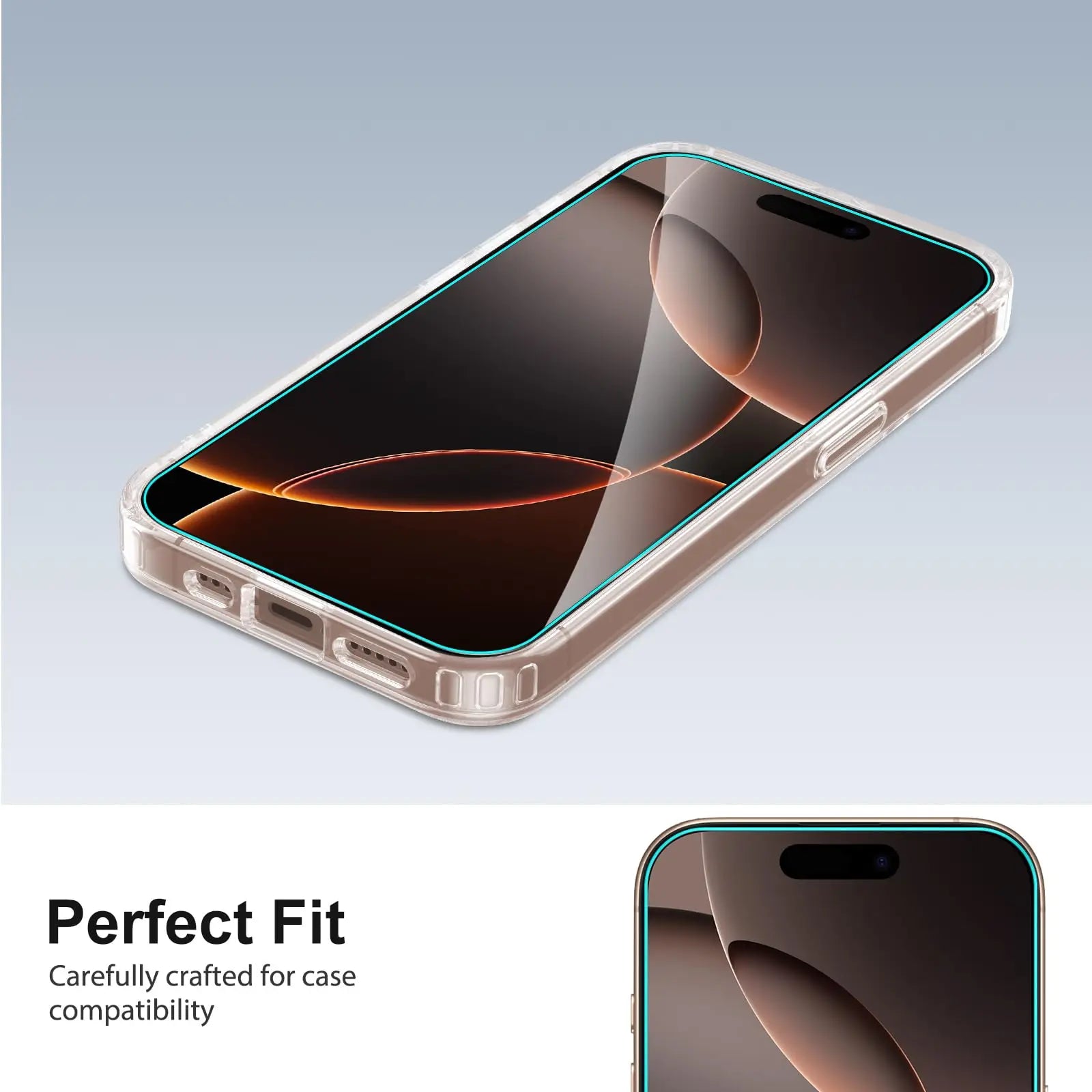 Screen Protector For iPhone 16e 16 Pro Max Plus, Tempered Glass HD Crystal  mica 9H Anti Scratch Case Friendly High Aluminum