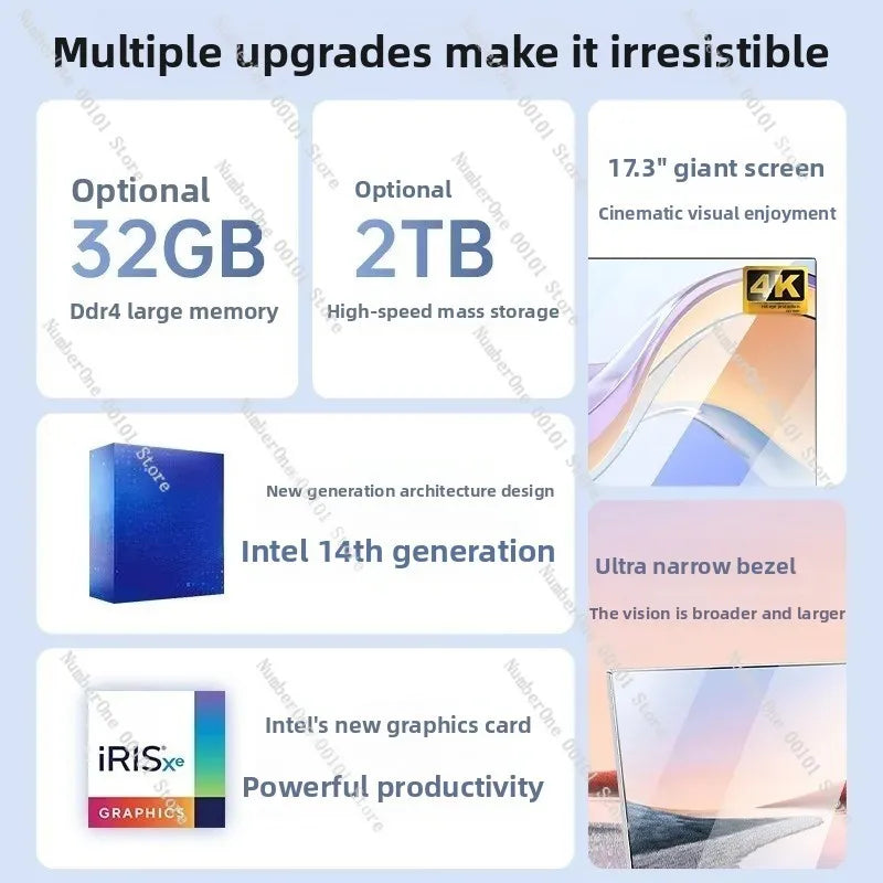 12-15.6 inch Slim Lightweight Laptop, Portable Design for Students, Professionals & Gamers, High-Performance for Work & Play