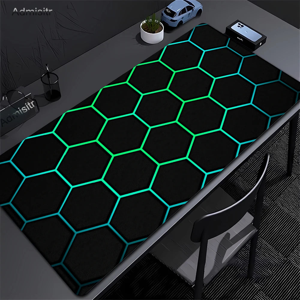 Hexagon Large Gaming Mousepads Design Mouse Pad Computer Mousepad Desk Mat 90x40cm Desk Pads For PC Keyboard Mats Table Rug Xxl
