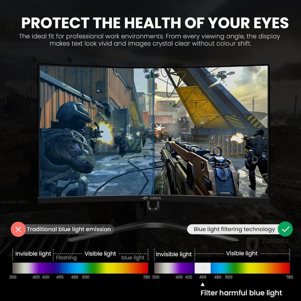 US Shipping Curved Gaming Monitor 27 Inch FHD 1920x1080 144Hz 180Hz VA Display 120% sRGB AMD FreeSync HDMI DP Wall Mount