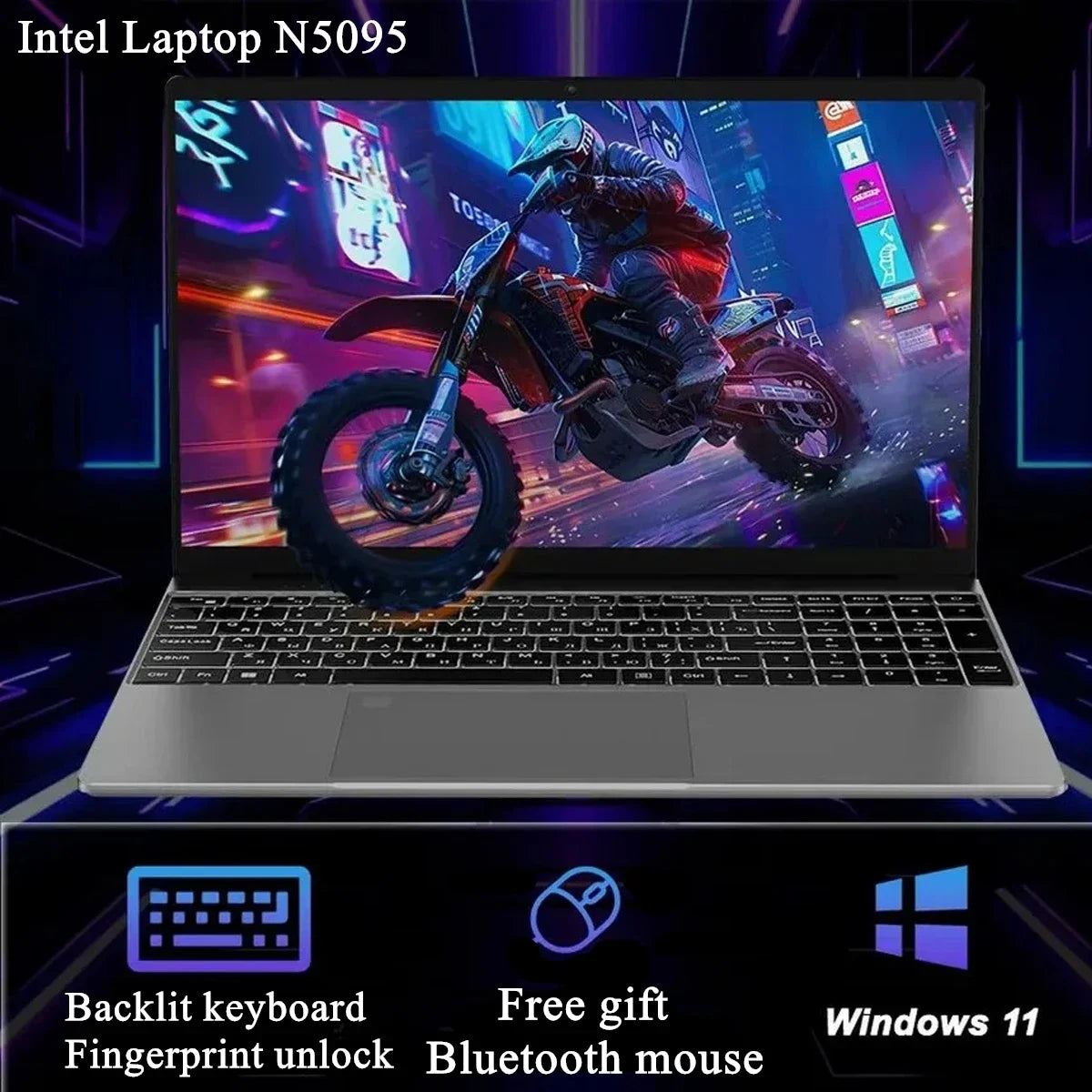 CARBAYTA 15.6" Laptop Computer Intel Celeron N5095 Notebook PC 16 32G Ram 128GB-2TB SSD Office Study PC Windows 11 1080P Laptops