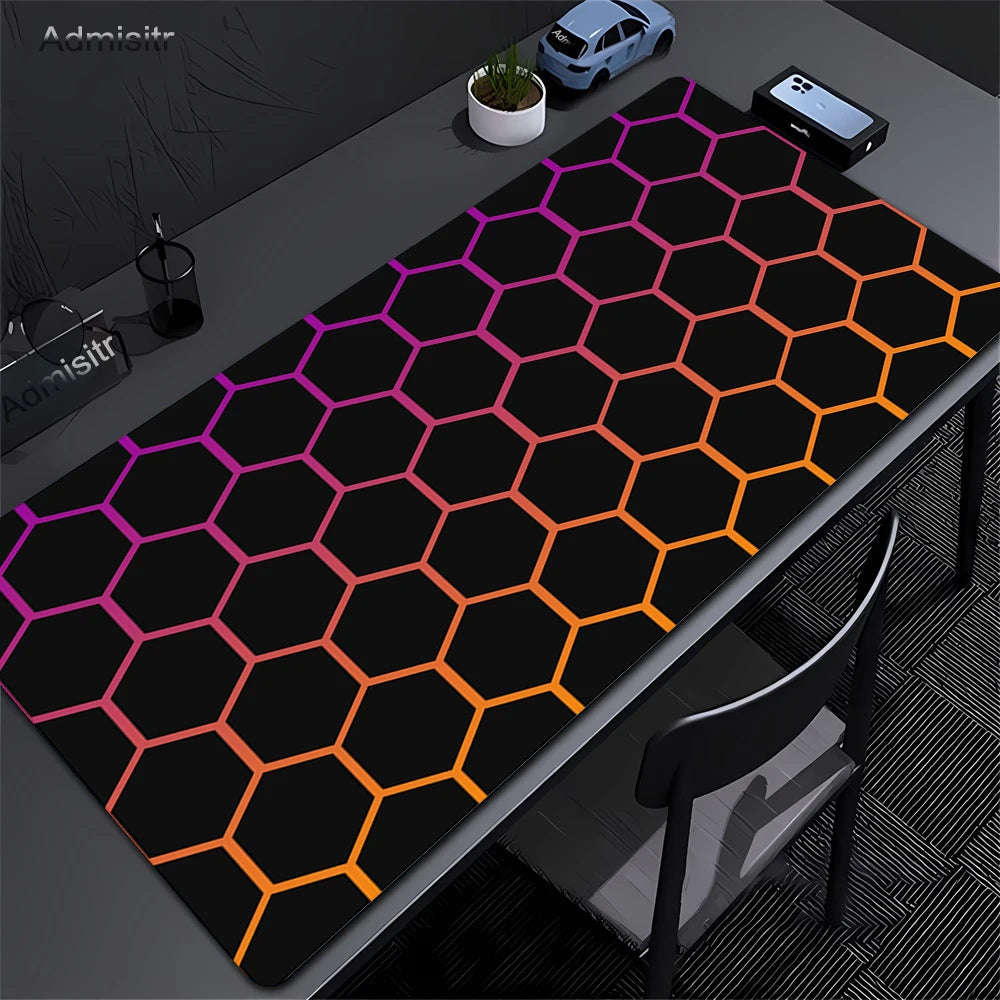 Hexagon Large Gaming Mousepads Design Mouse Pad Computer Mousepad Desk Mat 90x40cm Desk Pads For PC Keyboard Mats Table Rug Xxl