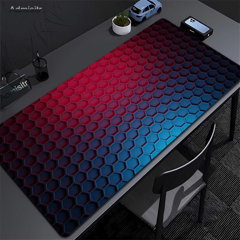 Hexagon Large Gaming Mousepads Design Mouse Pad Computer Mousepad Desk Mat 90x40cm Desk Pads For PC Keyboard Mats Table Rug Xxl