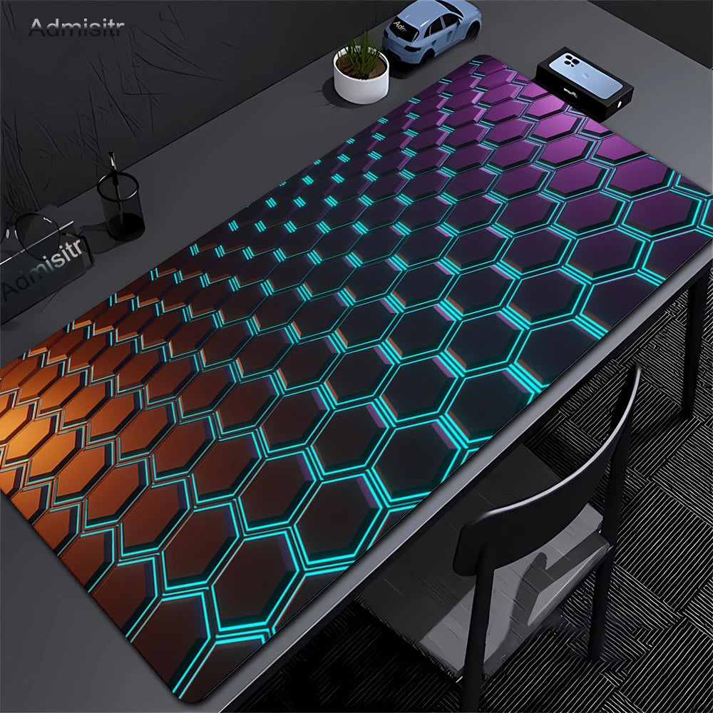 Hexagon Large Gaming Mousepads Design Mouse Pad Computer Mousepad Desk Mat 90x40cm Desk Pads For PC Keyboard Mats Table Rug Xxl