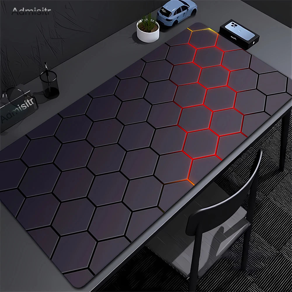 Hexagon Large Gaming Mousepads Design Mouse Pad Computer Mousepad Desk Mat 90x40cm Desk Pads For PC Keyboard Mats Table Rug Xxl