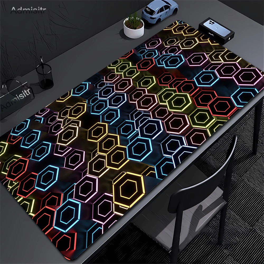 Hexagon Large Gaming Mousepads Design Mouse Pad Computer Mousepad Desk Mat 90x40cm Desk Pads For PC Keyboard Mats Table Rug Xxl