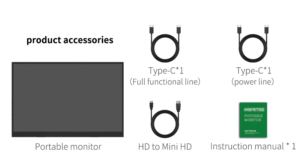 16" Portable Monitor 1200P IPS 100%sRGB 300Cd/m² Comes with dual speakers Travel Gaming Display for Laptop Switch ps4 ps5 Xbox