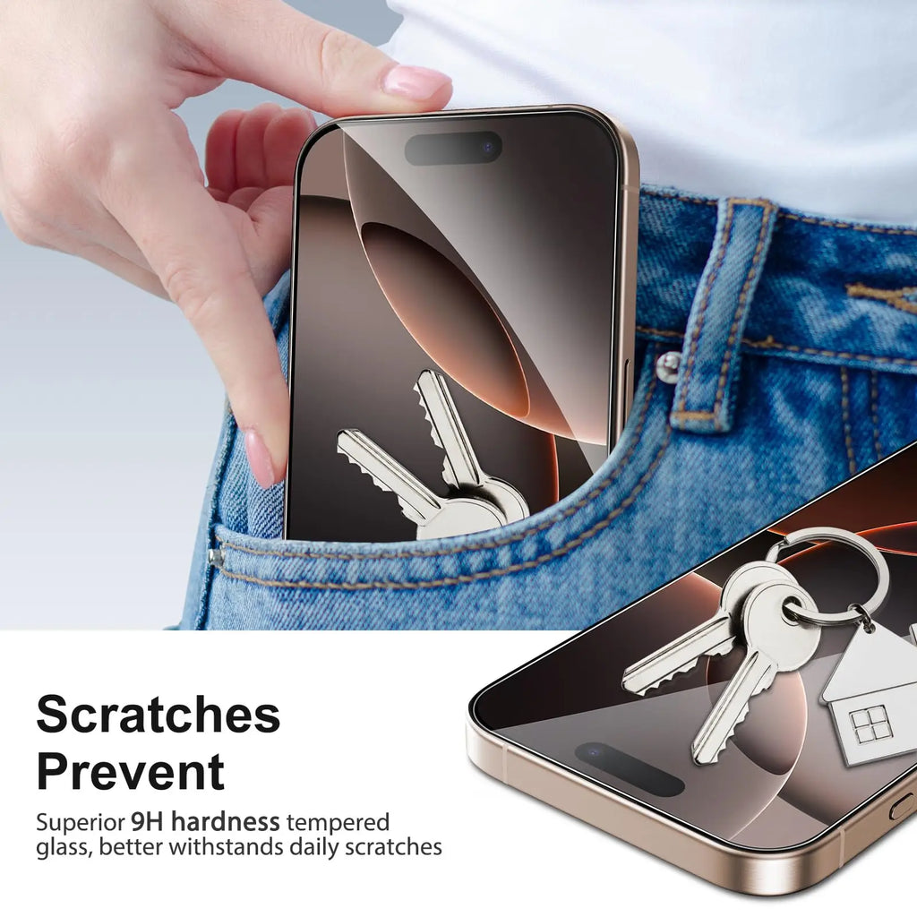 Screen Protector For iPhone 16e 16 Pro Max Plus, Tempered Glass HD Crystal  mica 9H Anti Scratch Case Friendly High Aluminum