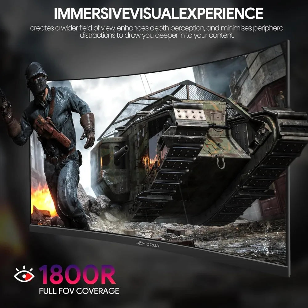 US Shipping Curved Gaming Monitor 27 Inch FHD 1920x1080 144Hz 180Hz VA Display 120% sRGB AMD FreeSync HDMI DP Wall Mount