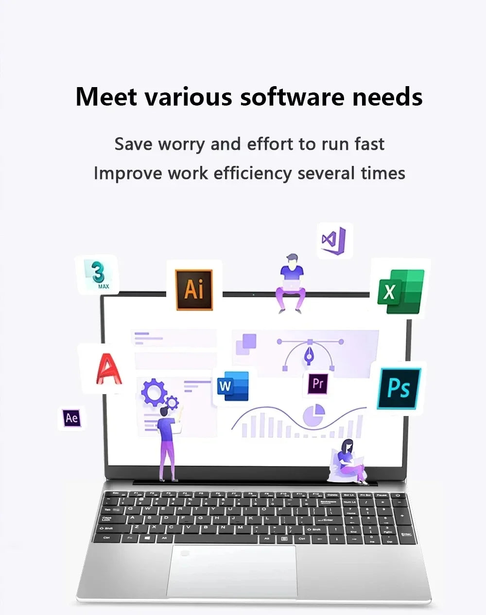 CARBAYTA 15.6" Laptop Computer Intel Celeron N5095 Notebook PC 16 32G Ram 128GB-2TB SSD Office Study PC Windows 11 1080P Laptops