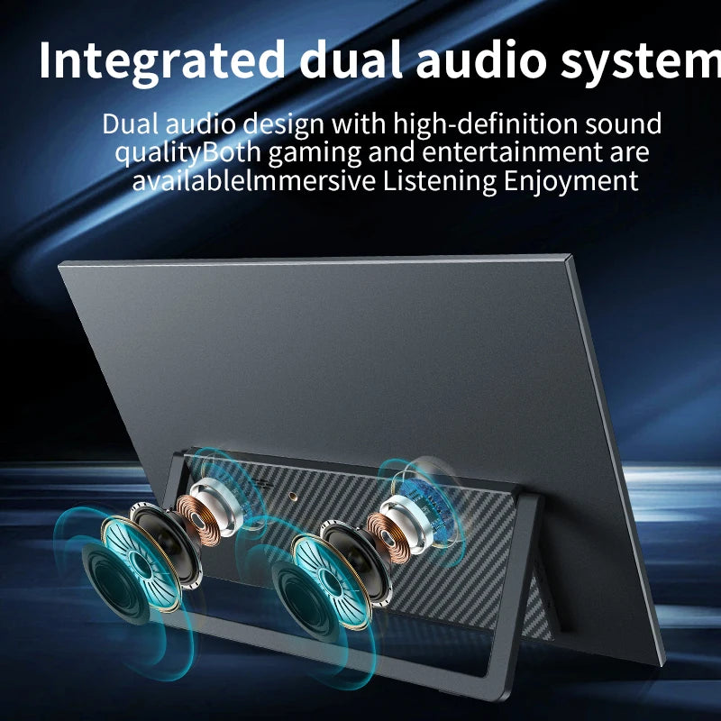 16" Portable Monitor 1200P IPS 100%sRGB 300Cd/m² Comes with dual speakers Travel Gaming Display for Laptop Switch ps4 ps5 Xbox