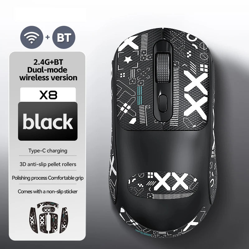 Warvank X8 Wireless Gaming Mouse 500mAh TYPE-C Rechargeable Office Mouse Suitable for Laptop Desktop Computers