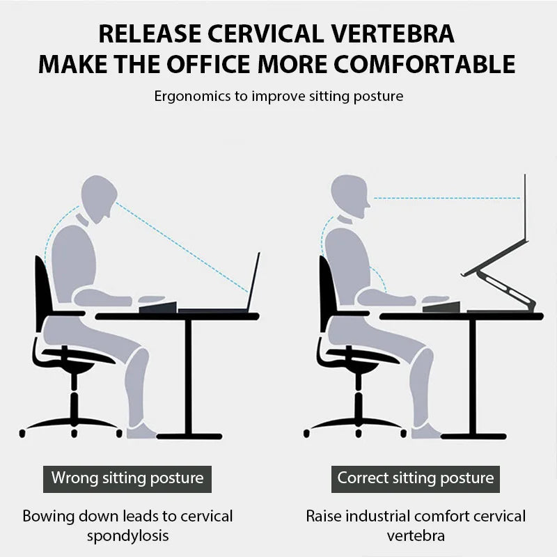 XMSJ Laptop Stand Adjustable Carbon Steel Notebook Tablet Stand Up to 17 Inch Macbook Laptop Portable Foldable Cooling Holder