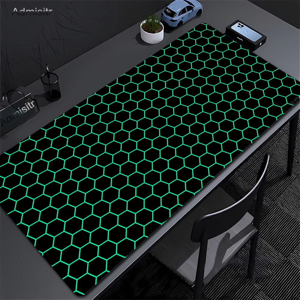 Hexagon Large Gaming Mousepads Design Mouse Pad Computer Mousepad Desk Mat 90x40cm Desk Pads For PC Keyboard Mats Table Rug Xxl